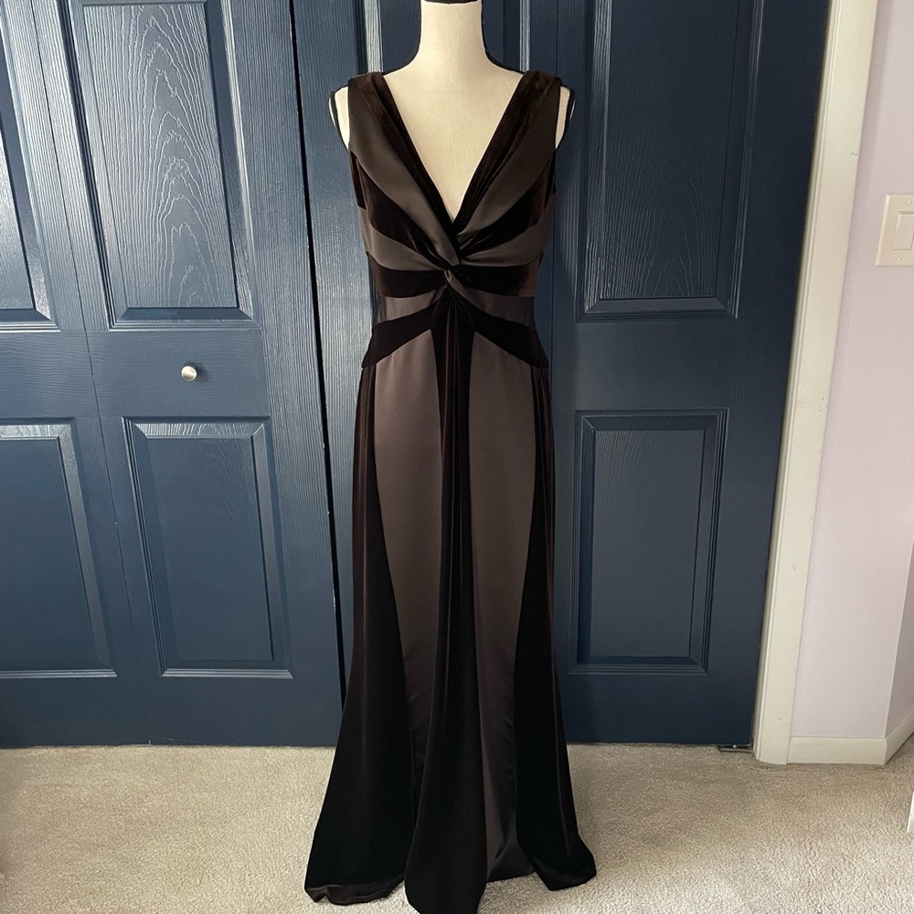 Tadashi Shoji Vintage Satin and Velvet Gown